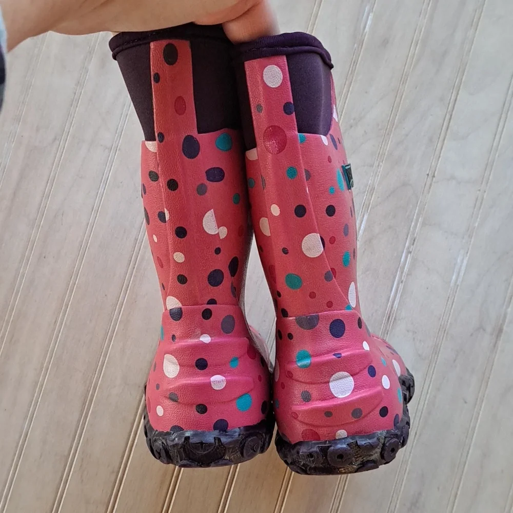 Ranger Splash Series Neoprene Pink Polka Dot Waterproof Rain Rubber Hybrid Boots